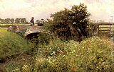 Emile Claus A Meeting on the Bridge painting